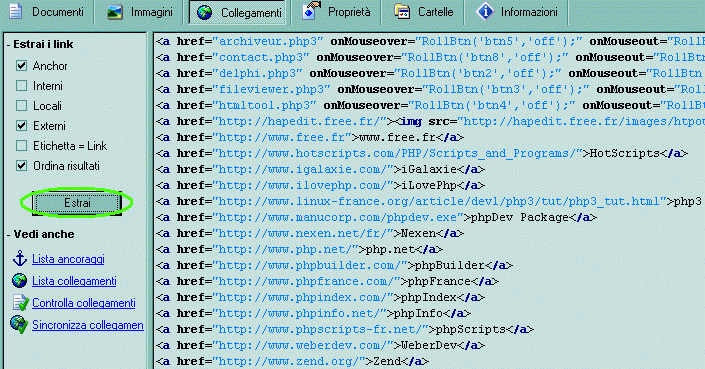 Lista dei tag <a>